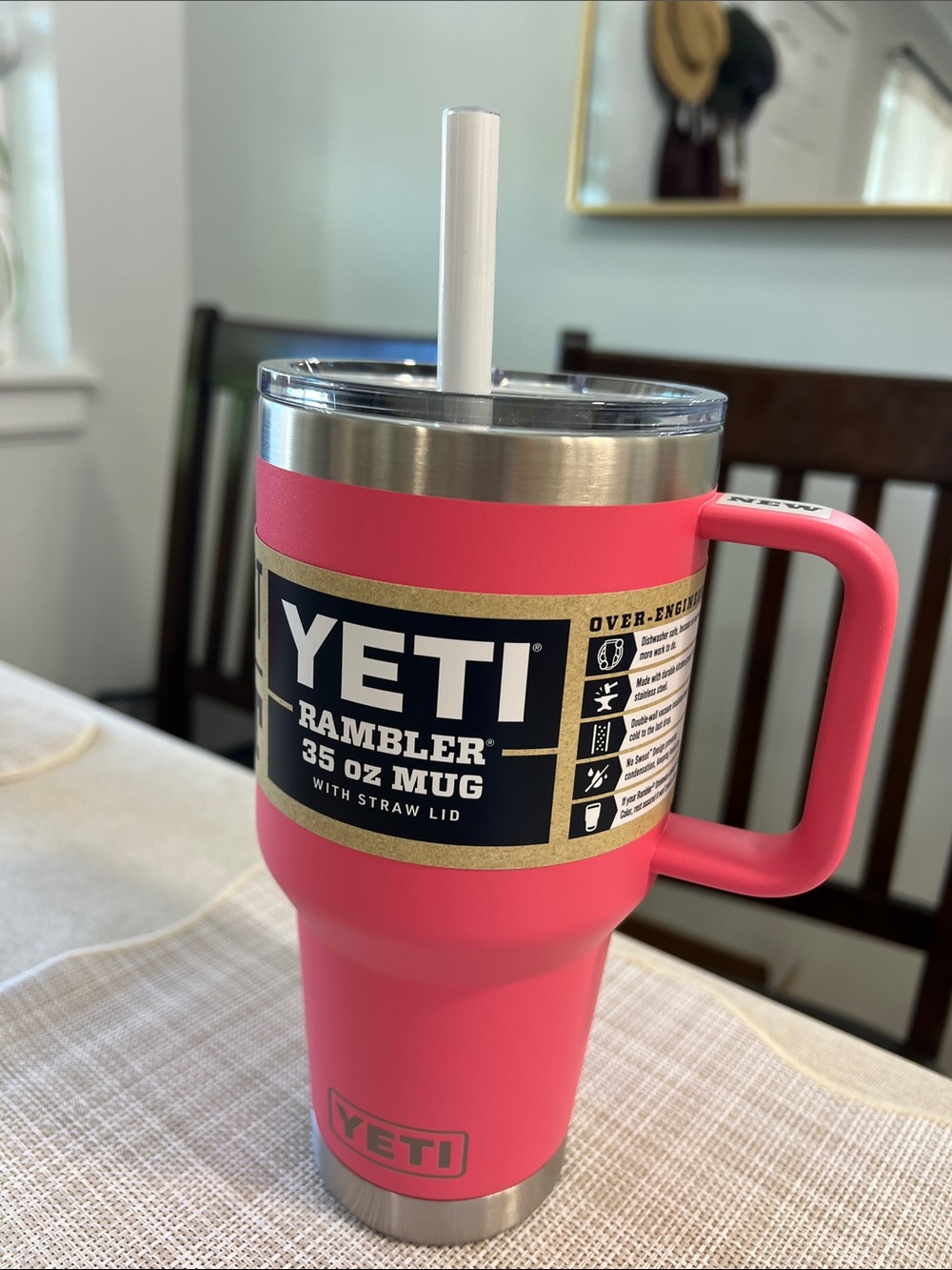 Yeti Rambler 35 oz Mug with Handle - Hot Pink